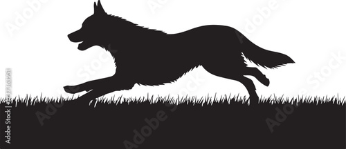 Silhouette of dog,dog walking silhouette,sitting dog