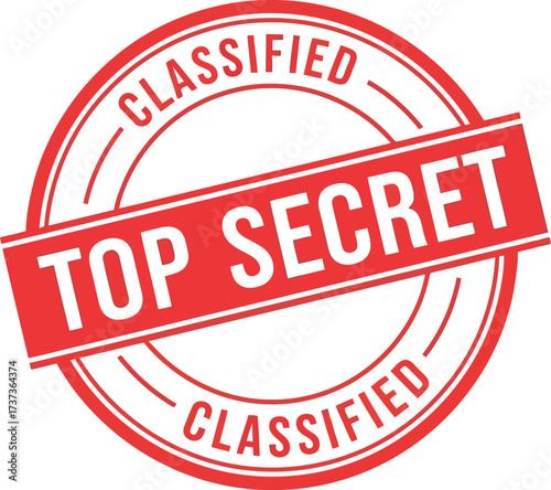 Top secret classified stamp red circular official document seal vintage grunge vector