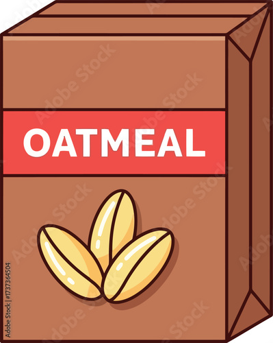 Healthy oatmeal box carton illustration breakfast food staple vector