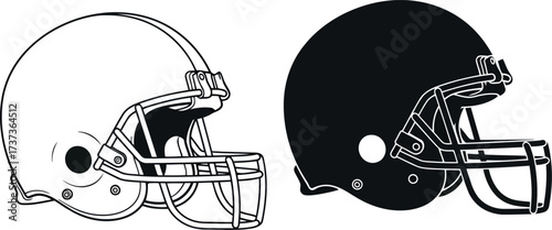 American football helmets two styles isolated sports equipment vector