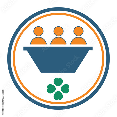 Team meeting icon symbolizing collaboration and boardroom discussions 