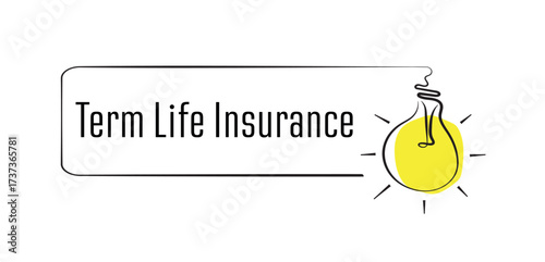 term life insurance text on white background