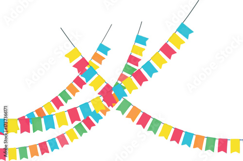 Vibrant fiesta bunting colorful party decorations celebration string flags vector