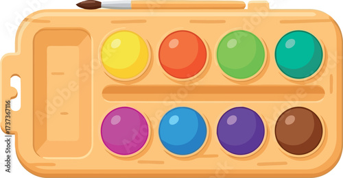 Vibrant watercolor paint set for creative artists vector