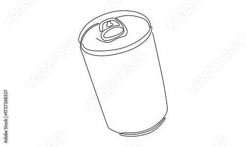 continuous line art of aluminum can illustration