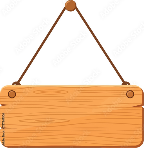 Rustic wooden signboard hanging on rope rustic barnwood information board vector