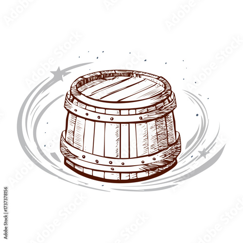 Wooden Barrel Container Vintage