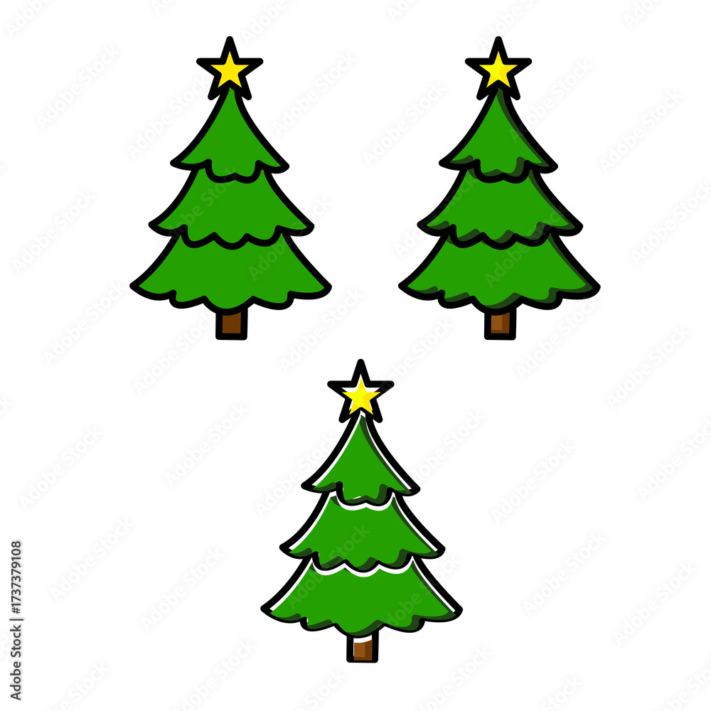 Obraz premium Layered Pine Trees With Center Star