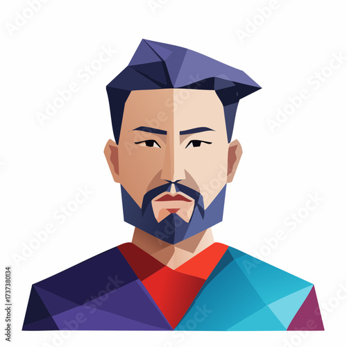Geometric Portrait of a Man with a Beard 1.