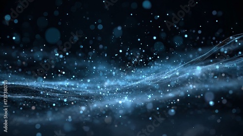 Magical particle sparkle background with soft bokeh light trails shimmering glitter dust on a simple dark backdrop cinematic motion graphic style abstract festive glow for wallpapers posters