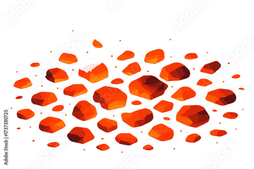 Glowing red vector to ember surface illustration vectors orange scattered edges gradient