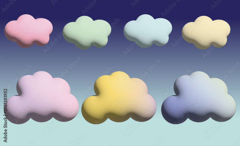 Obraz premium 3D clouds multiple colors