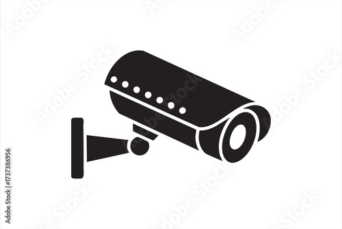 Minimalist CCTV Surveillance Camera Icon for Security and Monitoring