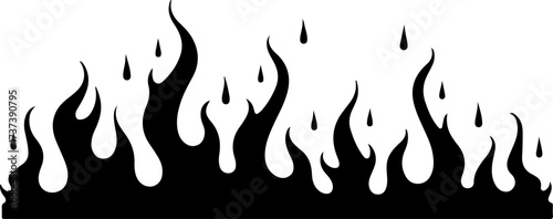 Set of Fire and Flame Silhouettes