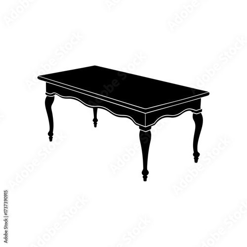silhouette of a classic coffee table with turned 