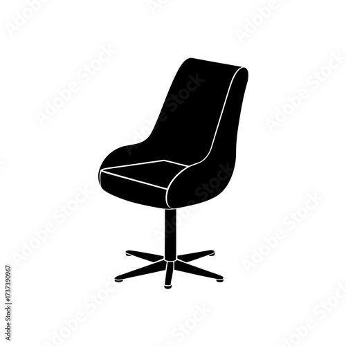minimal vector silhouette of a swivel chair with 