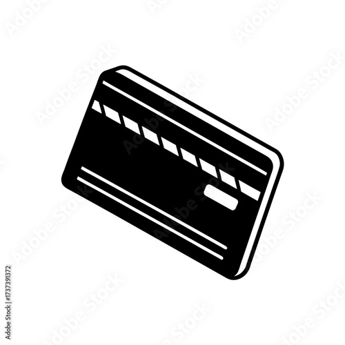 a black and white vector silhouette of a credit 