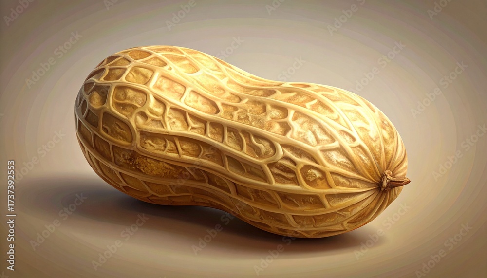 Fototapeta premium Whole shelled and split peanut kernel on white background for editorial agricultural education culinary ingredient and food anatomy-themed visuals