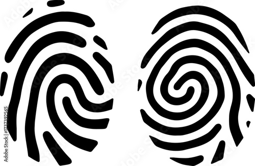 Fingerprint Biometric Security Icon Set