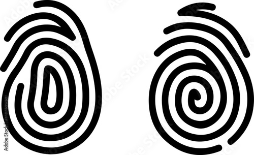 Fingerprint Biometric Security Icon Set