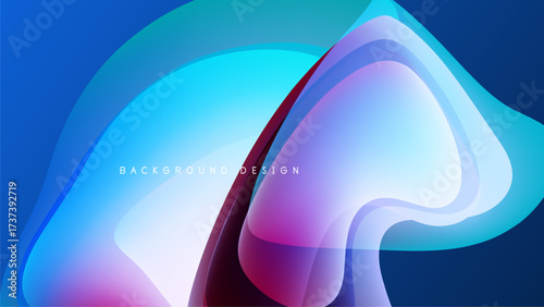 Abstract fluid shapes, vibrant blues, purples, gradients. Modern design element, dynamic composition, dark background.