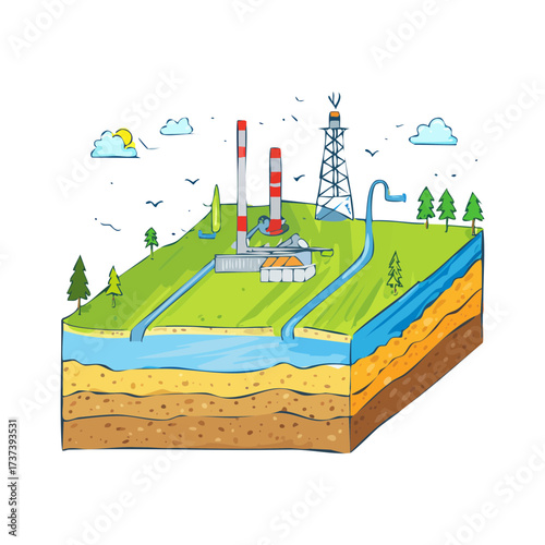 Layered Underground Landscape Earth