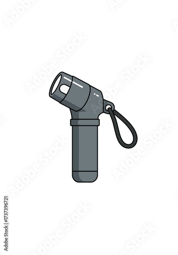Cartoon Otoscope Medical Instrument with Black Lanyard Illustration.