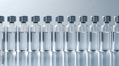 Medical Glass Vials with Transparent Liquid