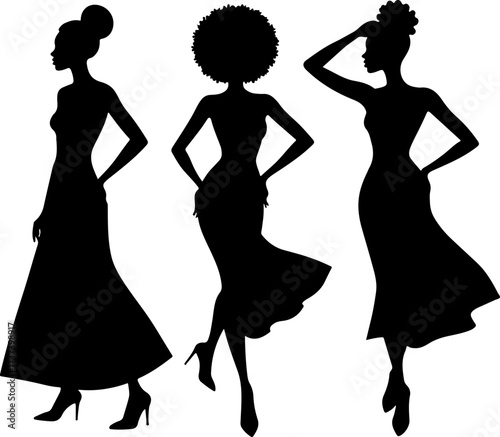 Fashionable Black Women Silhouettes Bundle