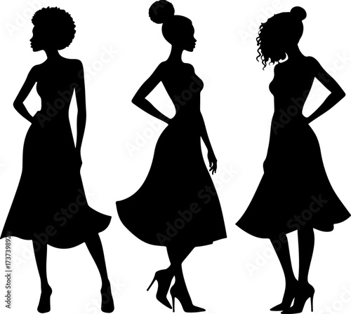 Fashionable Black Women Silhouettes Bundle