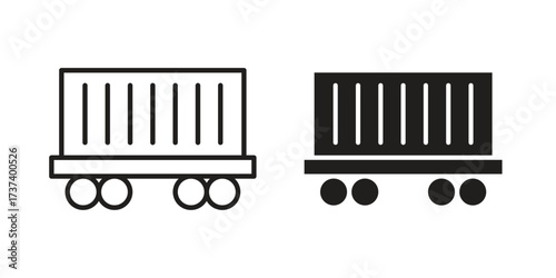 Cargo wagon icon vector sign symbol
