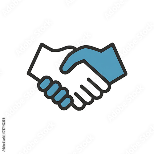 A clear vector icon of a handshake, universally recognized as a symbol of successful business agreements, strong partnerships, collaboration, and professional greetings