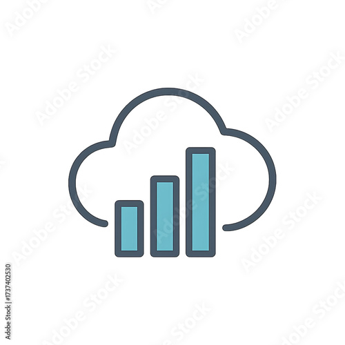 Cloud Computing and Data Analysis Icon A Visual Representation of Digital Transformation