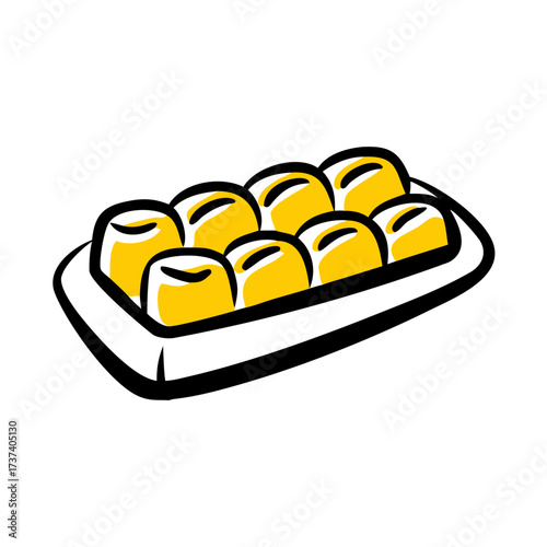 Yellow jelly candies in a plastic mold tray  