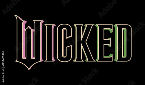 Logo Pink Green Wicked the Movie in Black Background. Jakarta, October 2nd, 2025