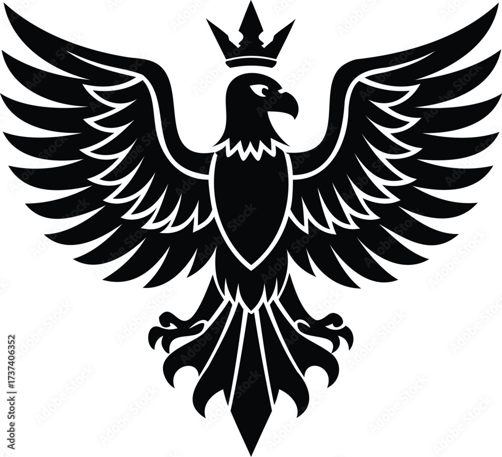 Obraz premium Heraldic Eagle Vector Logo Silhouette
