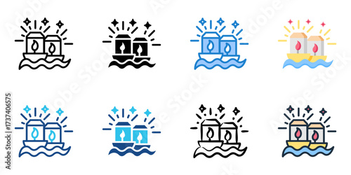 Obon Festival icon set multiple style collection 
