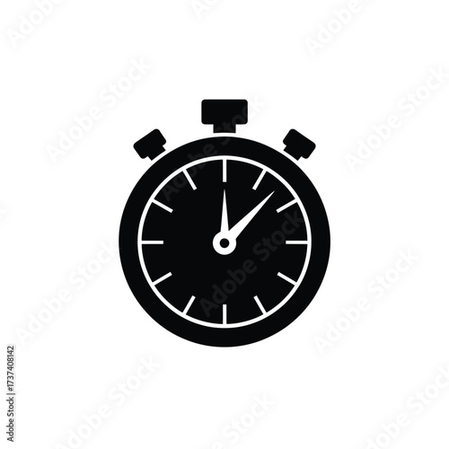Isolated Classic Stopwatch Icon Showing Time on Transparent Background