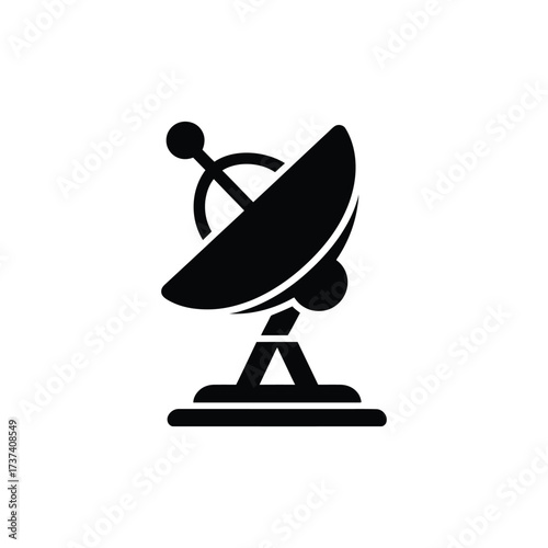 Isolated Satellite Dish Antenna Icon on Transparent Background, Communication Tech
