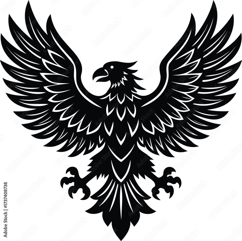 Obraz premium Heraldic Eagle Vector Logo Silhouette