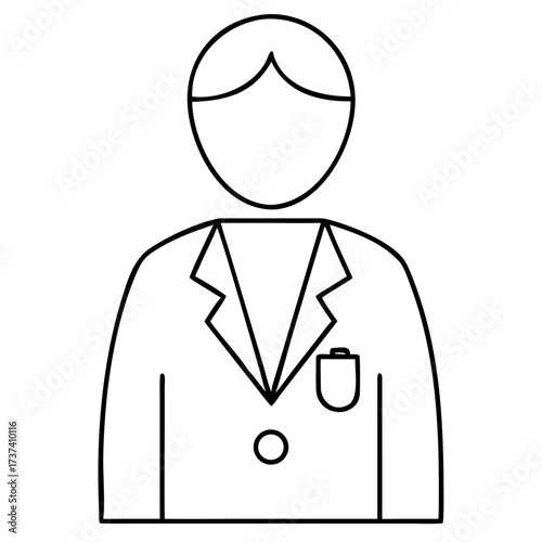 Doctor silhouette medical coat vector illustration scalable graphic professional healthcare symbol for digital and print applications isolated on transparent background