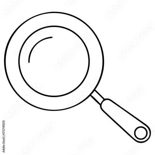 Scalable vector illustration of a frying pan with handle ideal for culinary websites and kitchenware branding isolated on transparent background