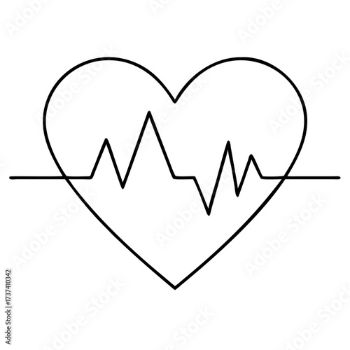 Heartbeat ecg line vector illustration scalable icon for medical health and cardiology graphics isolated on transparent background