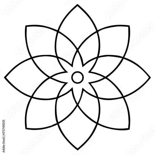 Intricate decorative mandala line art vector illustration for meditation yoga spiritual design projects isolated on transparent background