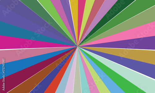 Starburst background colorful rays emanating from center