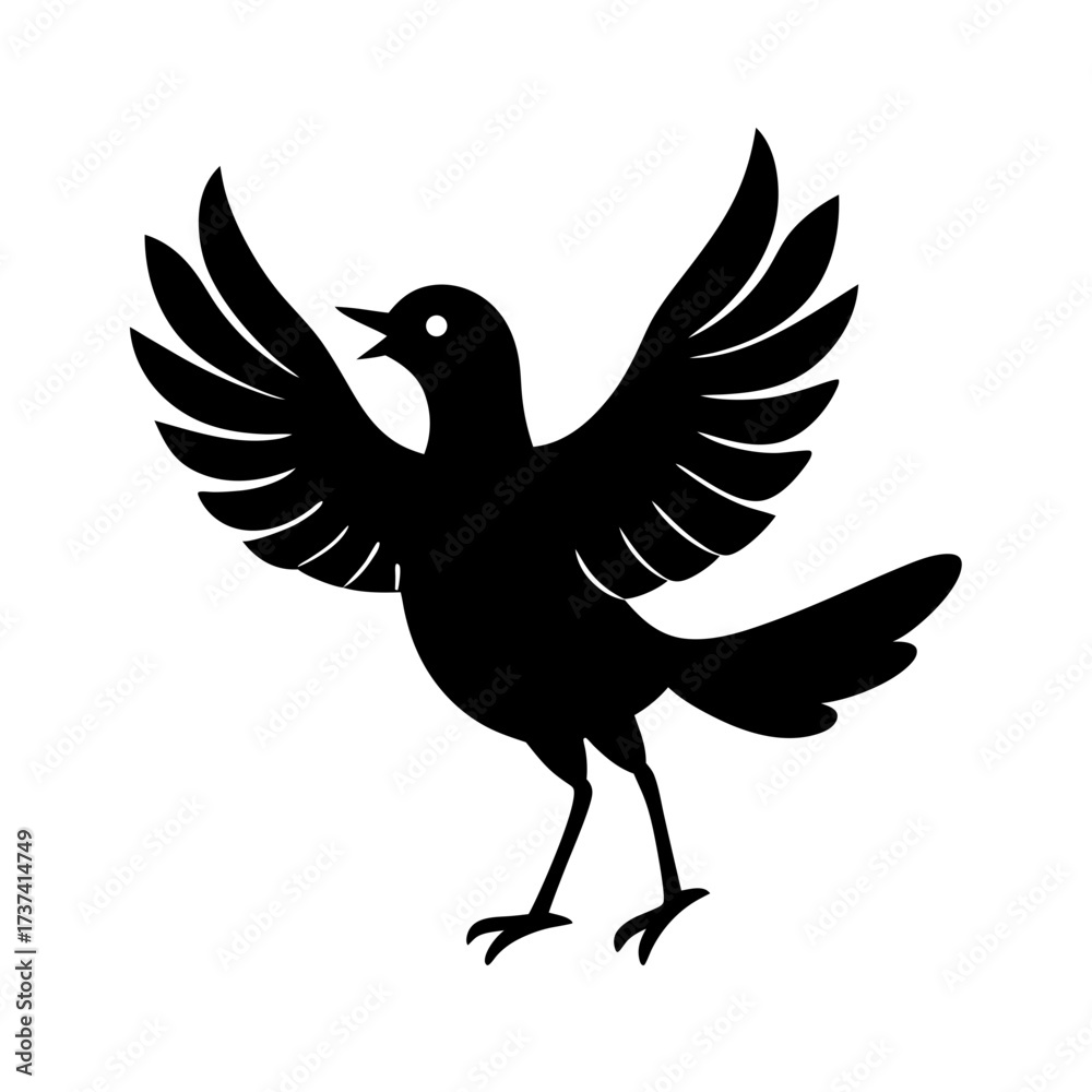 Obraz premium Bird Mating Dance – Vector Silhouette Illustration