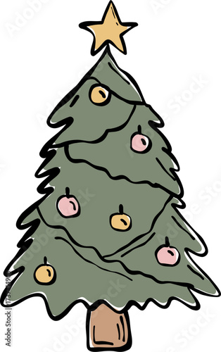 Christmas Whimsical Hand-Drawn Squiggle Art Clipart Set | Playful Holiday Elements Vector Design