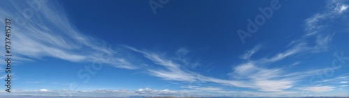 Exported hdr panoramic scene of a pure cyan sky nature 360-degree view serene atmosphere