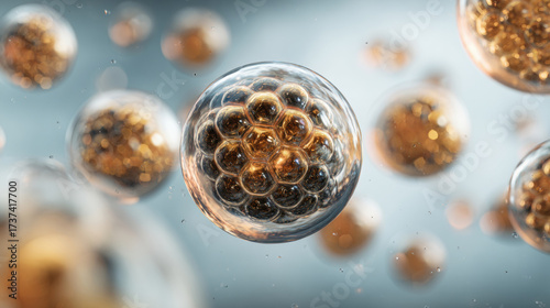 Nano particle molecule. Nano medicine and nanotechnology biotechnology concept. Organic or inorganic polymeric sphere, capsule, quantum. 