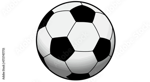 Vector Illustration of a Classic Black and White Soccer Ball